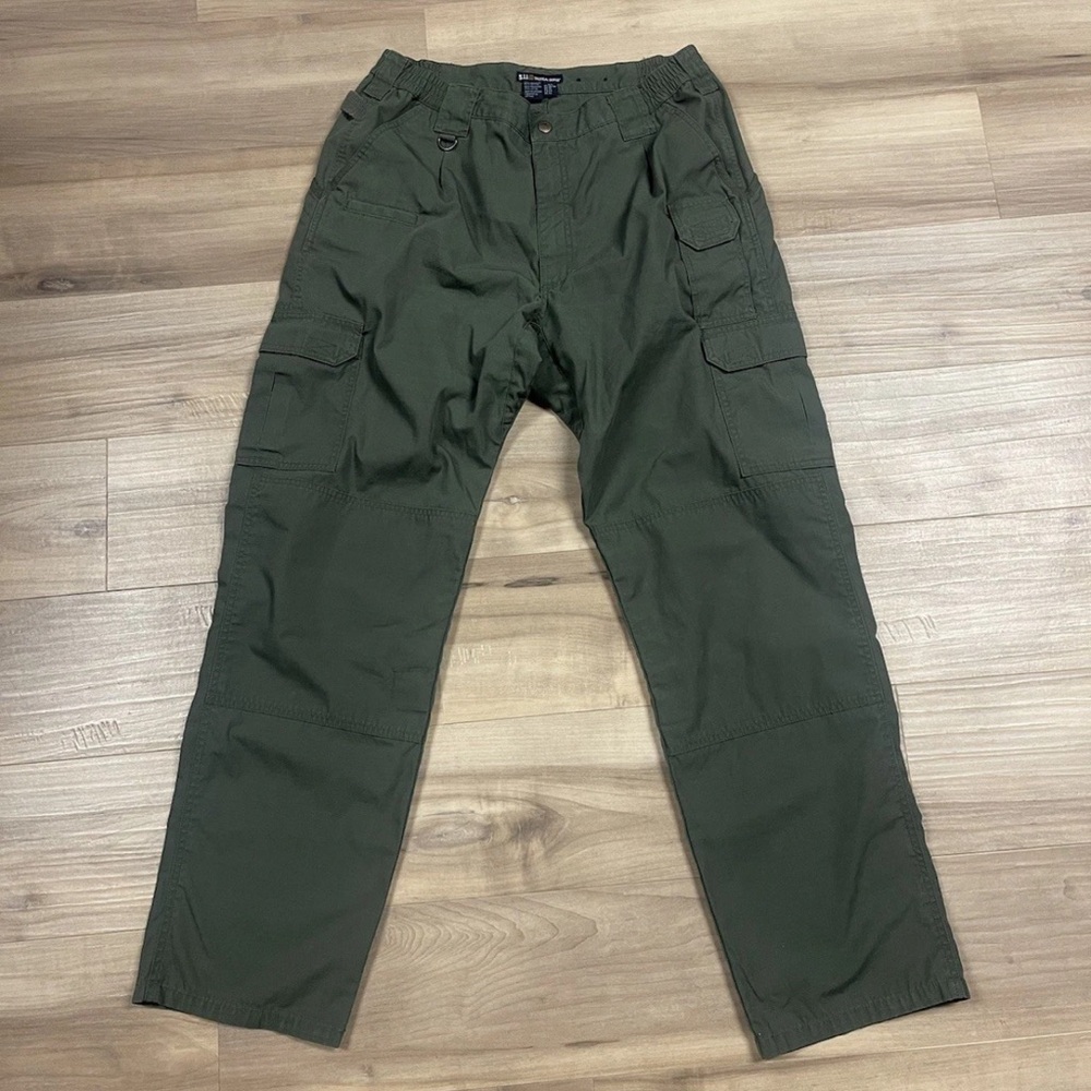 511 Tactical Series Mens Cargo Pants 36/34 Green Pockets Canvas Utility Outdoors